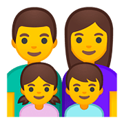 👨‍👩‍👧‍👦 Emoji Familie: Mann, Frau, Mädchen und Junge Google Android 8.1.