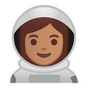 Émoji 👩🏽‍🚀 Astronaute Femme : Peau Légèrement Mate sur Google Android 8.1.