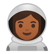 👩🏾‍🚀 Emoji Astronauta Mulher: Pele Morena Escura na Google Android 8.1.
