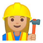 👷🏼‍♀️ Emoji Bauarbeiterin: mittelhelle Hautfarbe Google Android 8.1.