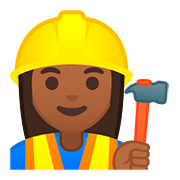 👷🏾‍♀️ Emoji Bauarbeiterin: mitteldunkle Hautfarbe Google Android 8.1.