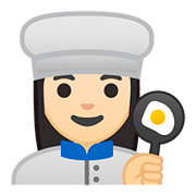 Emoji 👩🏻‍🍳 Cuoca: Carnagione Chiara su Google Android 8.1.