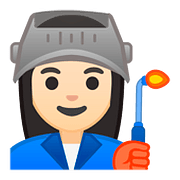 Emoji 👩🏻‍🏭 Operaia: Carnagione Chiara su Google Android 8.1.