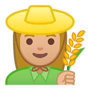 Emoji 👩🏼‍🌾 Contadina: Carnagione Abbastanza Chiara su Google Android 8.1.