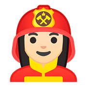 Emoji 👩🏻‍🚒 Pompiere Donna: Carnagione Chiara su Google Android 8.1.