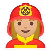 Emoji 👩🏼‍🚒 Pompiere Donna: Carnagione Abbastanza Chiara su Google Android 8.1.