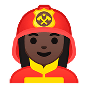 Emoji 👩🏿‍🚒 Pompiere Donna: Carnagione Scura su Google Android 8.1.