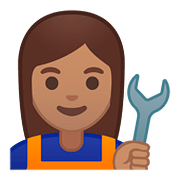 Émoji 👩🏽‍🔧 Mécanicienne : Peau Légèrement Mate sur Google Android 8.1.
