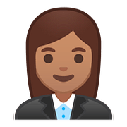 👩🏽‍💼 Emoji Oficinista Mujer: Tono De Piel Medio en Google Android 8.1.