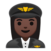 👩🏿‍✈️ Emoji Piloto De Avião Mulher: Pele Escura na Google Android 8.1.