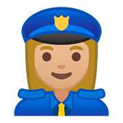👮🏼‍♀️ Emoji Agente De Policía Mujer: Tono De Piel Claro Medio en Google Android 8.1.