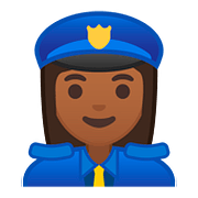 👮🏾‍♀️ Emoji Agente De Policía Mujer: Tono De Piel Oscuro Medio en Google Android 8.1.