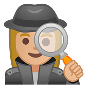 Emoji 🕵🏼‍♀️ Investigatrice: Carnagione Abbastanza Chiara su Google Android 8.1.