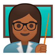 👩🏾‍🏫 Emoji Professora: Pele Morena Escura na Google Android 8.1.