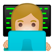 Emoji 👩🏼‍💻 Tecnologa: Carnagione Abbastanza Chiara su Google Android 8.1.