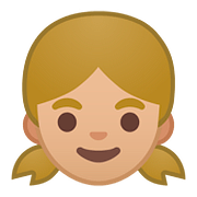 Emoji 👧🏼 Bambina: Carnagione Abbastanza Chiara su Google Android 8.1.