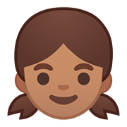 👧🏽 Emoji Niña: Tono De Piel Medio en Google Android 8.1.