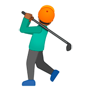 🏌🏾 Emoji Golfista: Pele Morena Escura na Google Android 8.1.