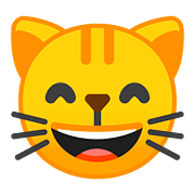 😸 Emoji Rosto De Gato Sorrindo Com Olhos Sorridentes na Google Android 8.1.