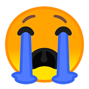 Émoji 😭 Visage Qui Pleure à Chaudes Larmes sur Google Android 8.1.