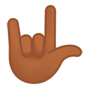 Emoji 🤟🏾 Gesto Ti Amo: Carnagione Abbastanza Scura su Google Android 8.1.