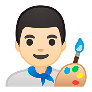 👨🏻‍🎨 Emoji Artista Plástico: Pele Clara na Google Android 8.1.