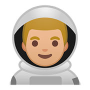 Emoji 👨🏼‍🚀 Astronauta Uomo: Carnagione Abbastanza Chiara su Google Android 8.1.