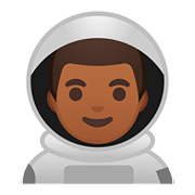 👨🏾‍🚀 Emoji Astronauta Homem: Pele Morena Escura na Google Android 8.1.
