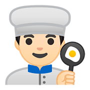 Emoji 👨🏻‍🍳 Cuoco: Carnagione Chiara su Google Android 8.1.