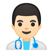 Émoji 👨🏻‍⚕️ Professionnel De La Santé : Peau Claire sur Google Android 8.1.