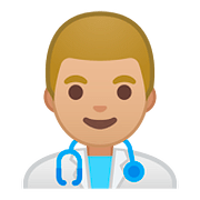 Émoji 👨🏼‍⚕️ Professionnel De La Santé : Peau Moyennement Claire sur Google Android 8.1.