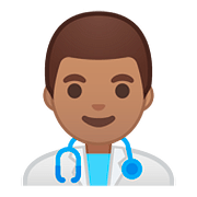 👨🏽‍⚕️ Emoji Profesional Sanitario Hombre: Tono De Piel Medio en Google Android 8.1.
