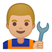 👨🏼‍🔧 Emoji Mecánico: Tono De Piel Claro Medio en Google Android 8.1.