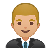 👨🏼‍💼 Emoji Oficinista Hombre: Tono De Piel Claro Medio en Google Android 8.1.