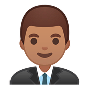 Emoji 👨🏽‍💼 Impiegato: Carnagione Olivastra su Google Android 8.1.