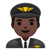 👨🏿‍✈️ Emoji Pilot: dunkle Hautfarbe Google Android 8.1.