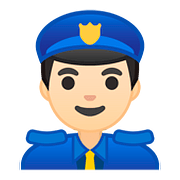 👮🏻‍♂️ Emoji Policial Homem: Pele Clara na Google Android 8.1.