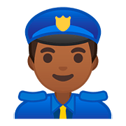 👮🏾‍♂️ Emoji Policial Homem: Pele Morena Escura na Google Android 8.1.