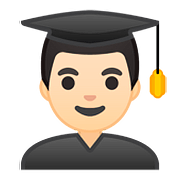 👨🏻‍🎓 Emoji Estudiante Hombre: Tono De Piel Claro en Google Android 8.1.