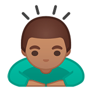 🙇🏽‍♂️ Emoji sich verbeugender Mann: mittlere Hautfarbe Google Android 8.1.