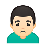 Emoji 🙍🏻‍♂️ Uomo Corrucciato: Carnagione Chiara su Google Android 8.1.