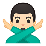 Emoji 🙅🏻‍♂️ Uomo Con Gesto Di Rifiuto: Carnagione Chiara su Google Android 8.1.