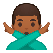 🙅🏾‍♂️ Emoji Homem Fazendo Gesto De «não»: Pele Morena Escura na Google Android 8.1.