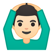 Emoji 🙆🏻‍♂️ Uomo Con Gesto OK: Carnagione Chiara su Google Android 8.1.