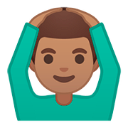 Émoji 🙆🏽‍♂️ Homme Faisant Un Geste D’acceptation : Peau Légèrement Mate sur Google Android 8.1.