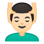 💆🏻‍♂️ Emoji Hombre Recibiendo Masaje: Tono De Piel Claro en Google Android 8.1.