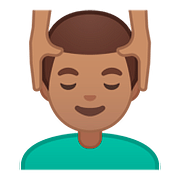 💆🏽‍♂️ Emoji Hombre Recibiendo Masaje: Tono De Piel Medio en Google Android 8.1.