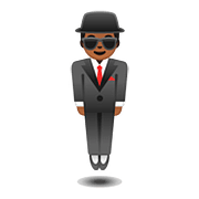 🕴🏾 Emoji Persona Trajeado Levitando: Tono De Piel Oscuro Medio en Google Android 8.1.