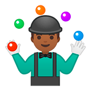🤹🏾‍♂️ Emoji Homem Malabarista: Pele Morena Escura na Google Android 8.1.