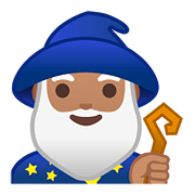 Emoji 🧙🏽‍♂️ Mago Uomo: Carnagione Olivastra su Google Android 8.1.